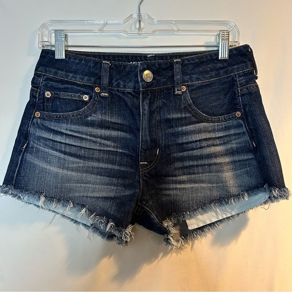 American Eagle Outfitters Pants - American Eagle Outfitters Blue Jean Shorts Frayed Hem Size 4